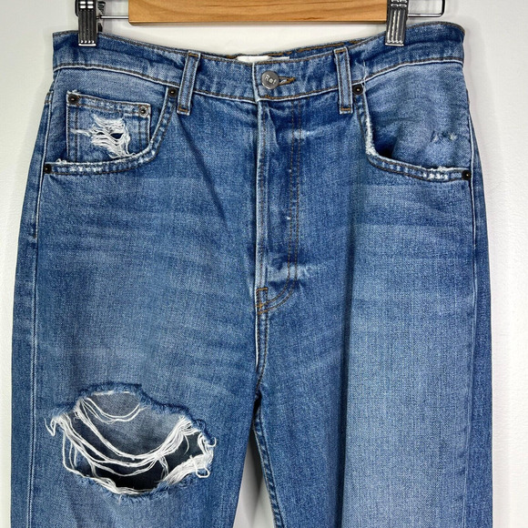 Reformation Cynthia Button Fly Distressed Jean Size 28 - Picture 4 of 7